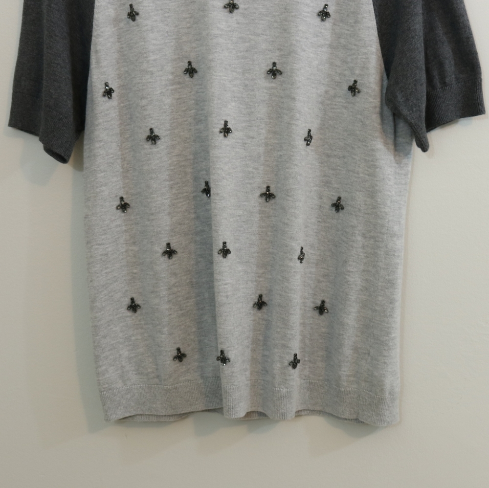 Talbots Cotton Rhinestone Embellished Top - Picture 4 of 8